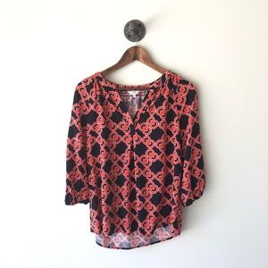 Crown & Ivy 3/4 sleeve peasant top size medium